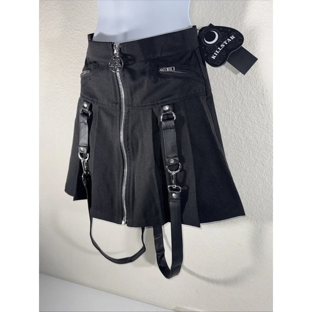 Killstar Blaire B*tch Black Mini Skirt XS Suspenders Gothic Whimisgoth Witch NWT